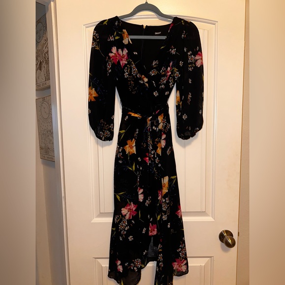 Dkny Dresses & Skirts - Dark Blue, Floral, DKNY, Midi Dress.